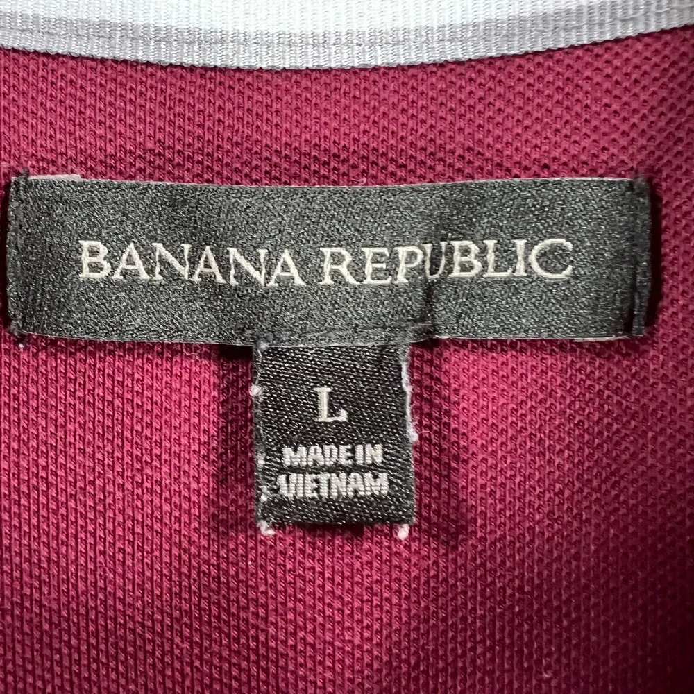 Banana Republic Polo Shirt Mens Large Red Short Sleeve Casual Outdoor Comfort